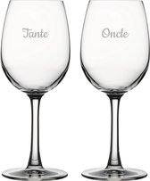 Witte wijnglas gegraveerd - 36cl - Tante & Oncle