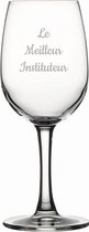 Witte wijnglas gegraveerd - 26cl - Le Meilleur Instituteur
