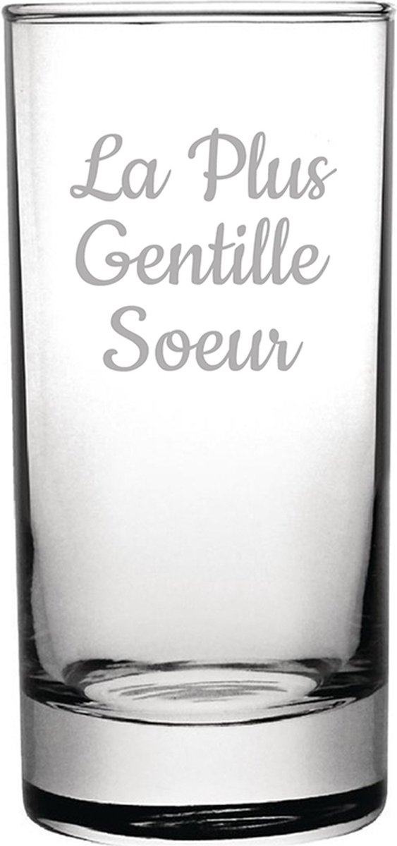 Longdrinkglas gegraveerd - 28,5cl - La Plus Gentille Soeur