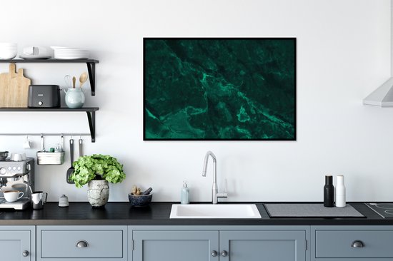 Cadre photo avec affiche - Marbre - Lime - Vert - Structure - Aspect marbre - 120x80 cm - Cadre pour affiche