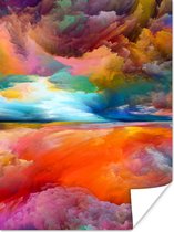 Poster Schilderij - Olieverf - Abstract - Wolken - 90x120 cm