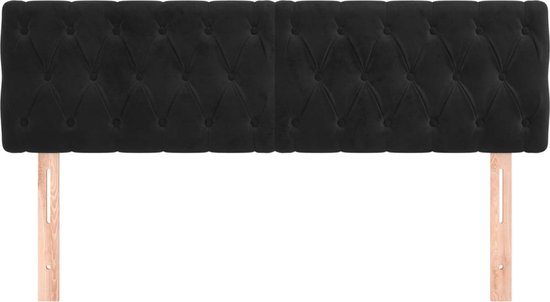 Tête de lit vidaXL - Têtes de lit - Tête de lit - Tête de lit en bois - Têtes de lit 2 pièces 80x7x78/88 cm velours noir