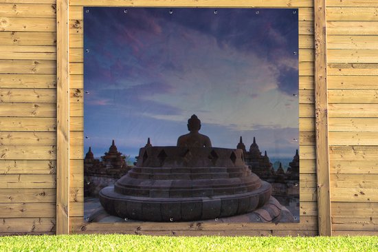 Poster Jardin Indonésie - Nuage - Architecture - 200x200 cm - Toile jardin - Poster extérieur