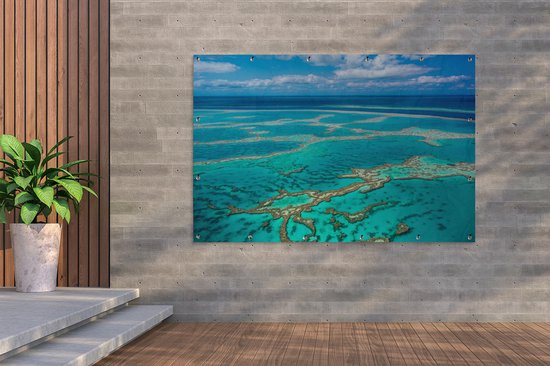 Affiche jardin Australie - Tirage photo Grande Barrière de Reef 180x120 cm - Toile Jardin/Toile d'extérieur/ Peintures pour l'extérieur (décoration de jardin) XXL / Groot format !
