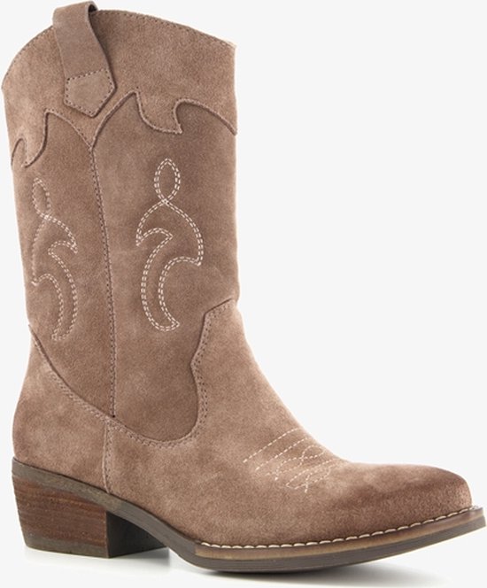 TwoDay Suede Dames Cowboy Western Laarzen Bruin Maat 42 Echt Leer 