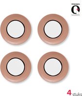vtwonen Circles Gebaksbordjes - Borden - 18cm - Roze - Set van 4