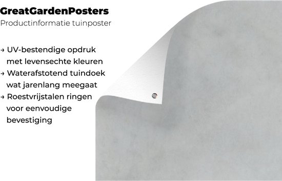 Tuinposter 60x40 cm - Tuindecoratie Beton - Design - Industrieel - Poster voor in de tuin - Buiten decoratie - Schutting tuinschilderij - Tuindoek muurdecoratie - Wanddecoratie balkondoek