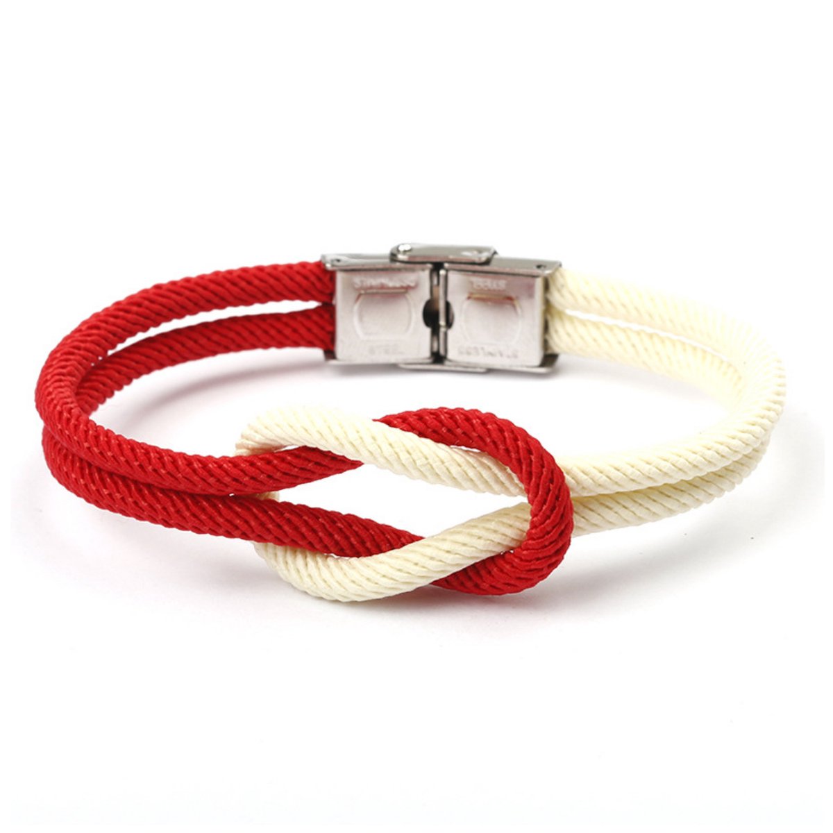 Kungu luxe lus armband voor heren en dames - Rood Wit - Outdoor Milano line - Cadeau - Geschenk - Voor Man - Vrouw - Armbandje - Jewellery