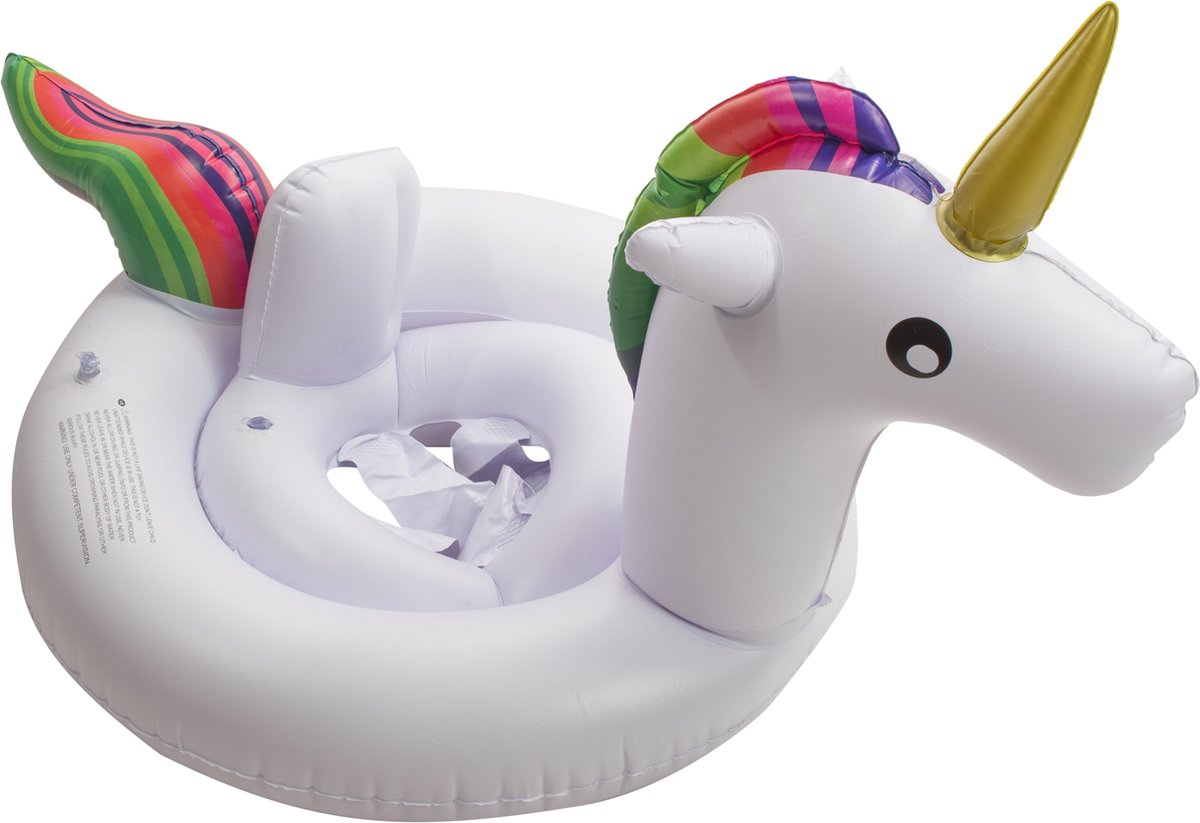 Opblaasbaar eenhoorn - Opblaasfiguur - Unicorn - met zitvlak voor kinderen - 70CM - Zwembad - Opblaasboot - Merkloos