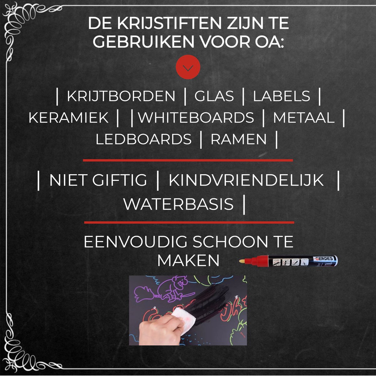 Omgekeerde Vestiging uitzondering Krijtbord Sticker met 10 Krijtstiften, Wisser en Magneten - Blackboard -  Krijtsticker... | bol.com