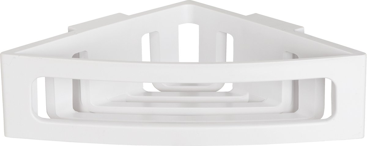 WENKO Turbo-Loc Bralia Hoekrek wit mat 35x9cm - Doucherek - Douchemand - Bevestigen zonder boren - Zelfklevend