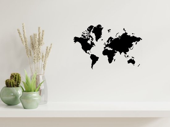 Stickerheld - Muursticker Wereld kaart - Woonkamer - Wereld - Waar ben