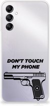 Back Case Siliconen Hoesje Geschikt voor Samsung Galaxy A14 5G Telefoonhoesje Pistol Don't Touch My Phone