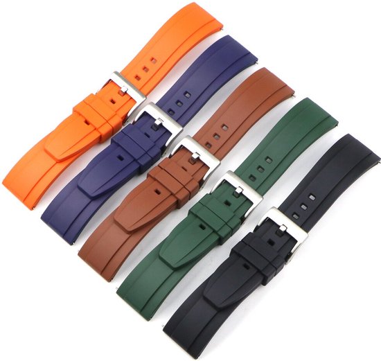 Bracelet Caoutchouc 22mm Pour Montre Seiko/Citizen - Vert Militaire - Neuf