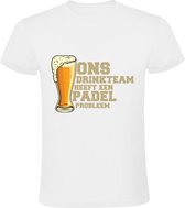Padel drinkteam Heren T-shirt | sport | bier | zuipen | drank | kroeg | grappig | Wit