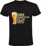 Dart drinkteam Heren T-shirt | bier | sport | darten | zuipen | drank | kroeg | grappig | Zwart