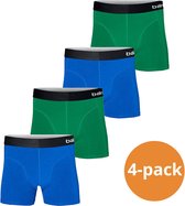 Apollo Bamboo boxershorts Blue/Green - 4 bamboe boxershorts heren blauw groen - Maat XL
