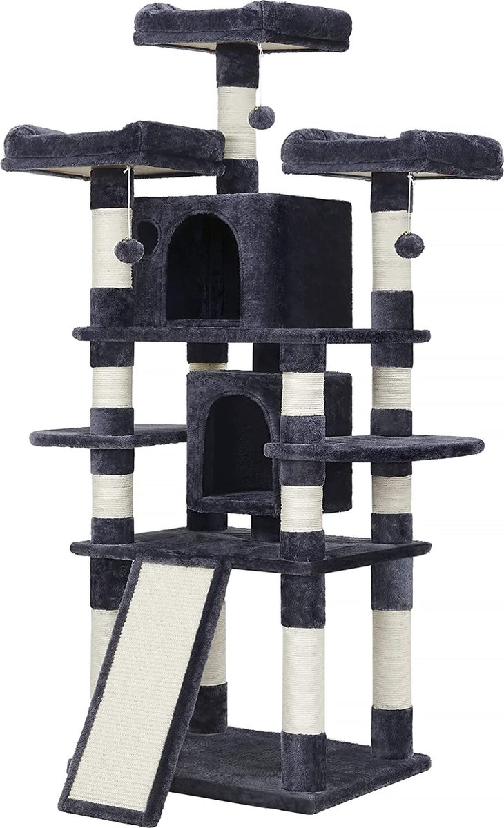 Soph & Tess Krabpaal voor katten - Kattenboom -Donker Grijs - 60 x 55 x 172 cm