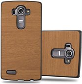 Cadorabo Hoesje voor LG G4 / G4 PLUS in WOODY BRUIN - Hard Case Cover beschermhoes in houtlook tegen krassen en stoten