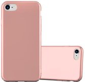 Cadorabo Hoesje voor Apple iPhone 7 / 7S / 8 / SE 2020 in METAAL ROSE GOUD - Hard Case Cover beschermhoes in metaal look tegen krassen en stoten