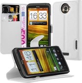 Cadorabo Hoesje geschikt voor HTC ONE X / X+ in ARCTISCH WIT - Beschermhoes met magnetische sluiting, standfunctie en kaartvakje Book Case Cover Etui