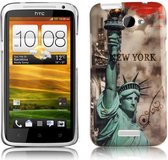 Cadorabo Hoesje geschikt voor HTC ONE X / X+ met NEW YORK - VRIJHEIDSBEELD opdruk - Hard Case Cover beschermhoes in trendy design