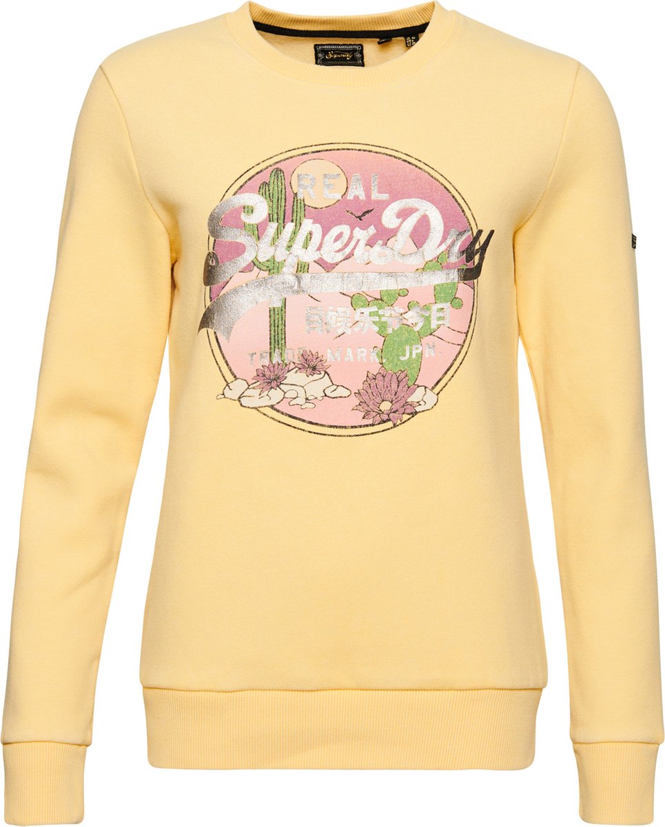 Superdry Vintage Vl Narrative Crew Dames Trui Geel
