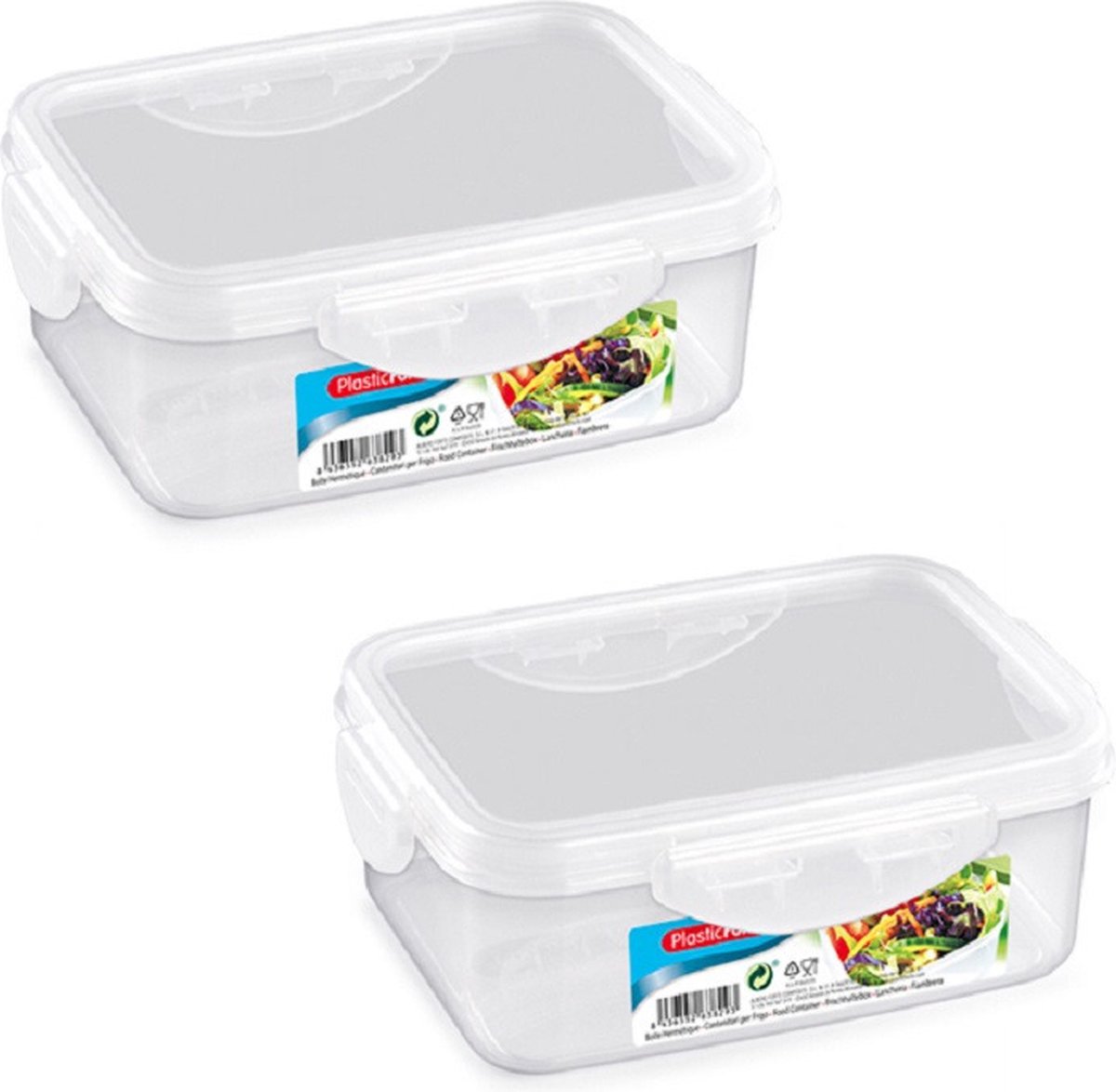 PlasticForte Vershoudbakje - 6x stuks - voor vriezer en magnetron - 600 ml - kunststof