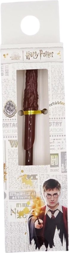 Harry Potter pen in verpakking met afbeelding van Harry en toverstaf design.