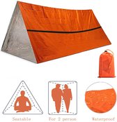 WiseGoods Premium Noodtent 2 Persoons - Survival Accessoirers - Noodpakket Tent - Noodrantsoen - Oudoor - Thermo Tenten - Oranje