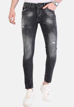Slim Fit Heren Jeans met Gaten - 1055 - Grijs