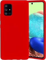 Hoesje Geschikt Voor Samsung Galaxy A71 Hoesje - Fluweelzachte Microvezel Siliconen Back Cover – Rood