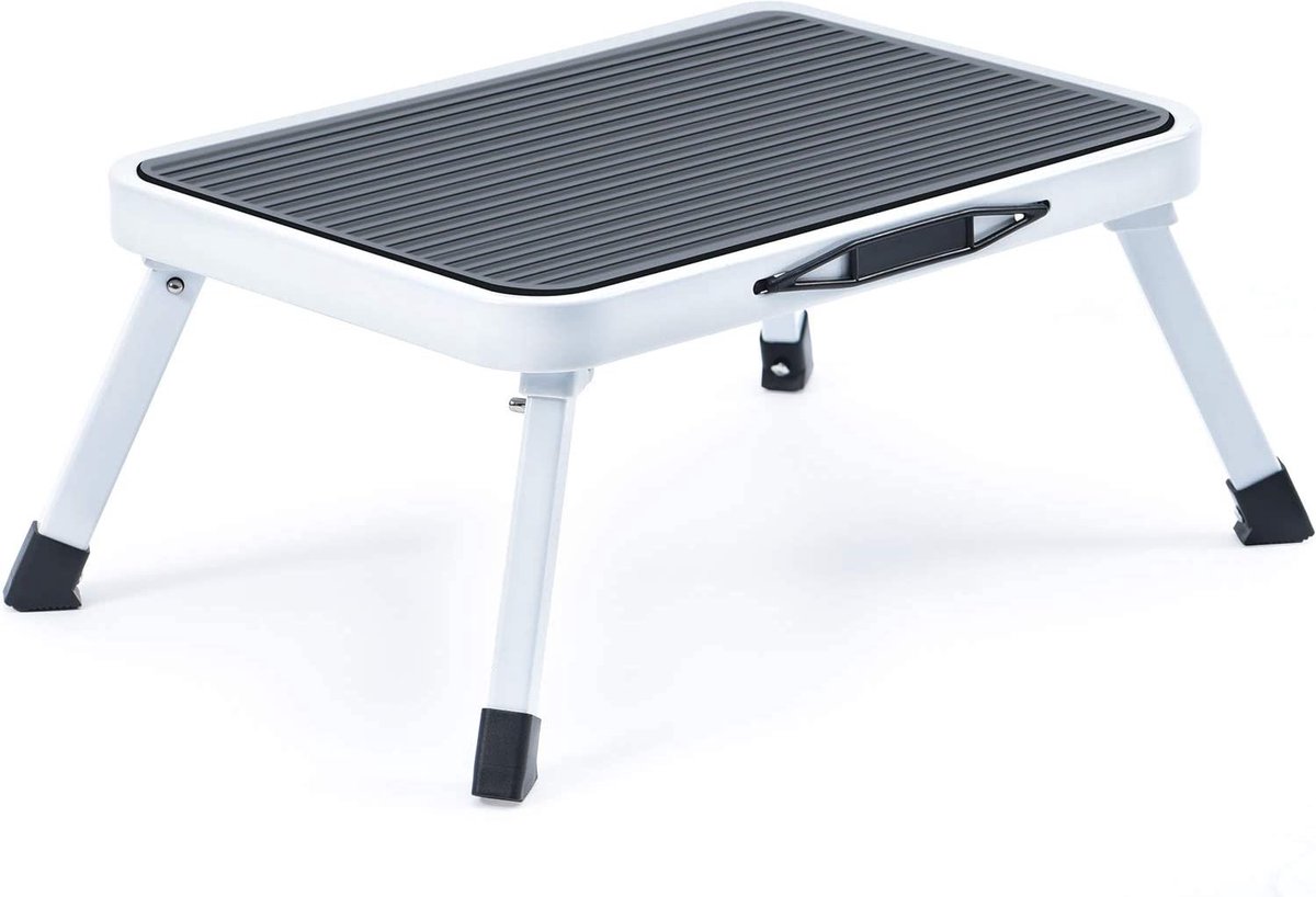 Kingrack Stap kruk, opvouwbare ladder met een stap met antislip rubberen mat, lichtgewicht stalen keukenkruk, houdt tot 150KG WKUK2501C Kingrack Stap kruk, opvouwbare ladder met een stap met antislip rubberen mat, lichtgewicht stalen keukenkruk, houdt tot 150KG WKUK2501C