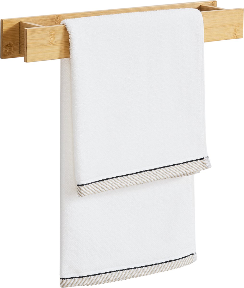 Handdoekrek voor wandmontage 41x8x5 cm bamboe