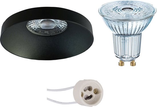 LED Spot Set - OSRAM Parathom PAR16 927 36D - Proma Vrito Pro - GU10 Fitting - Dimbaar - Inbouw Rond - Mat Zwart - 3.7W - Warm Wit 2700K - Ø82mm