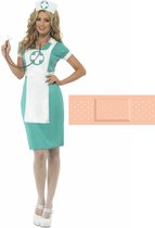 Sexy zuster / verpleegster jurkje / kostuum - maat L/XL (40-42) - incl. gratis pleister sticker