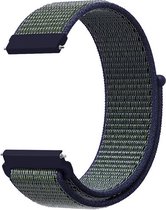By Qubix - 20mm - Garmin Vivoactive 5 - Vivoactive 3 - Sport Loop nylon bandje - Blauw met groene band - Garmin bandje