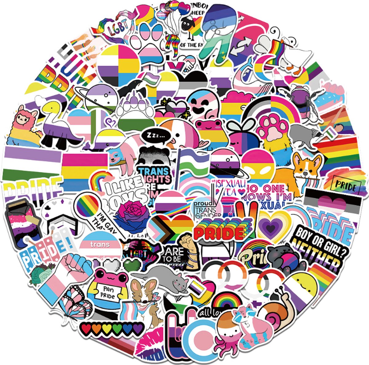 Daily Essentialz Regenboog Stickers - LGBTQ - Pride Stickers - Gay Pride - Skate stickers - Skateboard Stickers - Stickers volwassenen - Bullet Journal Stickers - 50 stuks — afbeelding 2