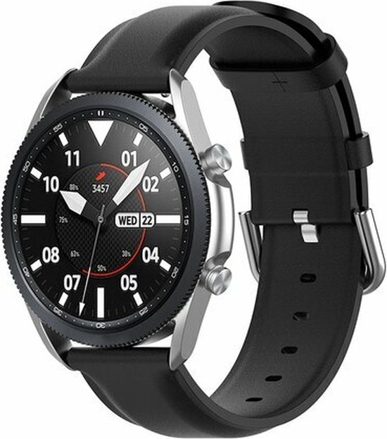 By Qubix Garmin Forerunner 55 / 245 / 645 - Bracelet cuir Classic - Zwart