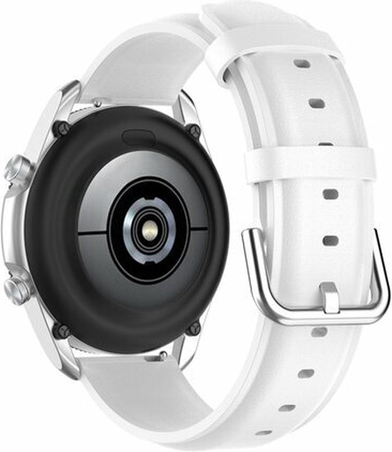 By Qubix Garmin Forerunner 55 - 245 - 645 - Bracelet cuir Classic - Wit