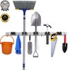 TTD Premium XXL Porte-balai et porte-outils - Rangement d' Outils - Rangement de matériel de nettoyage - Outils de jardin - Bricolage - Acier inoxydable - Zwart