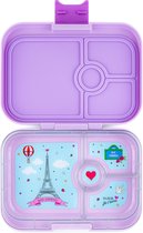 Yumbox Panino - Lunch box bento étanche - 4 compartiments - Plateau Lulu Purple / Paris je t'aime