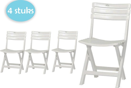 Chaise Pliante Plastique Spetebo - 80x45cm - Blanc - Jardin, Balcon, Camping