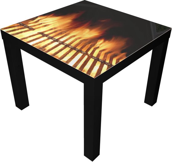 Ronde Salontafel Marmerlook 80cm - Wit Met Zilveren Poten