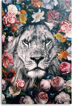 Glasschilderij Jungle leeuw 116x78 cm