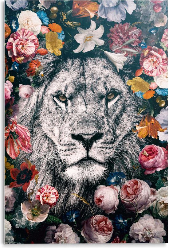Peinture sur verre Animaux Jungle lion 116x78 cm - Reinders