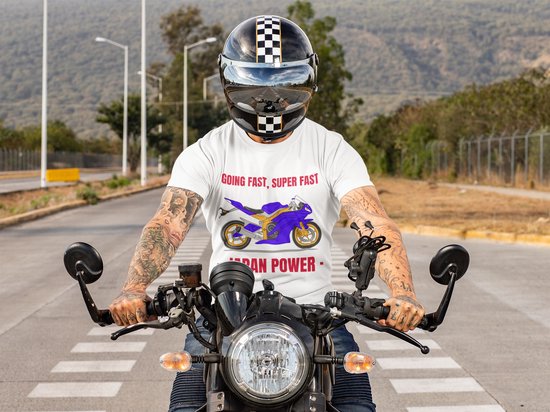 Shirt - Japan power motor - Wurban Wear | Grappig shirt | Motor | Unisex tshirt | Auto | Accessoires | Wit