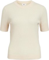 Object Objnoelle S/s Knit T-shirt Tops & T-shirts Dames - Shirt - Zand - Maat M
