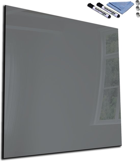 MOB Professioneel Whiteboard Magneetbord 110 X 80 Cm - Geëmailleerd Met Aluminium Frame