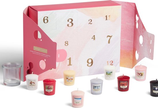 Coffret cadeau 6 bougies votives en verre L.6 x l.17,5 x H.9,7 cm